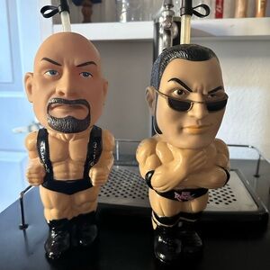 1999 The Rock Dwayne Johnson and Stone Cold Cup Wwf/wwe  10"
